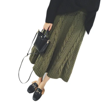 Warm Knitted Skirts Womens Jupe Autumn Winter Maxi Long Skirt Elastic Waist Knitwear Korean Style A-Line Skirt Saia Longa C3549
Warm Knitted Skirts Womens Jupe Autumn Winter Maxi Long Skirt Elastic Waist Knitwear Korean Style A-Line Skirt Saia Longa C3549