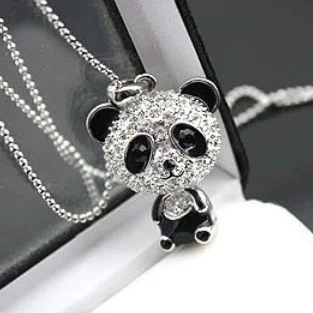 Fashion rhinestone panda necklace White Small crystal Cute Female Silver Black Panda Jewelry Sweater Chain Necklace pendant
Fashion rhinestone panda necklace White Small crystal Cute Female Silver Black Panda Jewelry Sweater Chain Necklace pendant