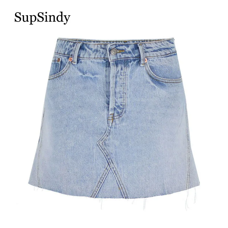 SupSindy summer women Denim Skirt high waist wild slim denim A-line skirts cotton fashion Tassel Female casual Jean Mini Skirts
SupSindy summer women Denim Skirt high waist wild slim denim A-line skirts cotton fashion Tassel Female casual Jean Mini Skirts