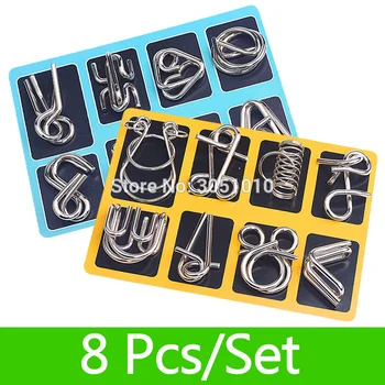 New Sale 2 Types 8 Pcs/Set 3D Metal Puzzle Wire IQ Baby Toys Mind Brain Teaser Montessori Eeducational Toys For Children Gift
New Sale 2 Types 8 Pcs/Set 3D Metal Puzzle Wire IQ Baby Toys Mind Brain Teaser Montessori Eeducational Toys For Children Gift