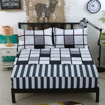 1pcs Polyester Bedsheet Black Striped Printed Bedding Fitted Sheet Mattress Cover Bed Sheet With Elastic Band Bedspreads Sheets
1pcs Polyester Bedsheet Black Striped Printed Bedding Fitted Sheet Mattress Cover Bed Sheet With Elastic Band Bedspreads Sheets