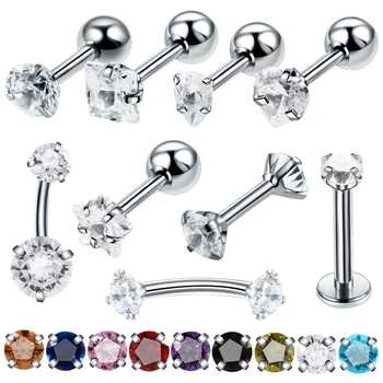 1PC Steel Crystal Zircon Ear Helix Tragus Eyebrow Rings Piercing Ombligo Labret Ring Piercings Lobe Flat Earring Tragus Jewelry
1PC Steel Crystal Zircon Ear Helix Tragus Eyebrow Rings Piercing Ombligo Labret Ring Piercings Lobe Flat Earring Tragus Jewelry