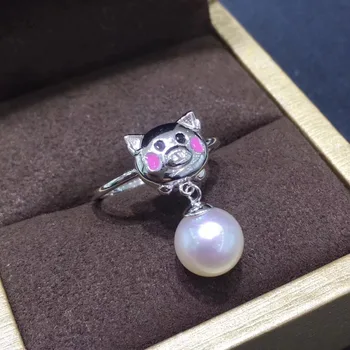 925 Sterling Silver Pearl Ring Finger Ring Adjustable Resizable Ring Findings and Component Jewelry Parts Fittings Accessories