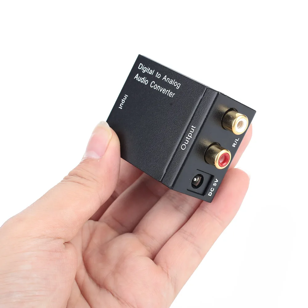Digital to Analog Audio Converter Optic Coaxial RCA 3.5 Toslink Signal to Analog Audio to RCA L/R Coaxial Toslink Audio Adapter
Digital to Analog Audio Converter Optic Coaxial RCA 3.5 Toslink Signal to Analog Audio to RCA L/R Coaxial Toslink Audio Adapter