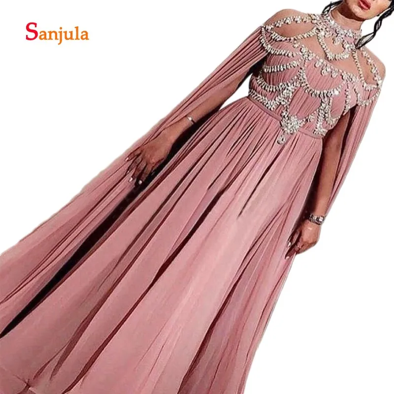 Pink Muslim Evening Dresses 2019 A-line Illusion High Neck Crystal Chiffon Islamic Dubai Kaftan Saudi Arabic Long Evening Gowns
Pink Muslim Evening Dresses 2019 A-line Illusion High Neck Crystal Chiffon Islamic Dubai Kaftan Saudi Arabic Long Evening Gowns