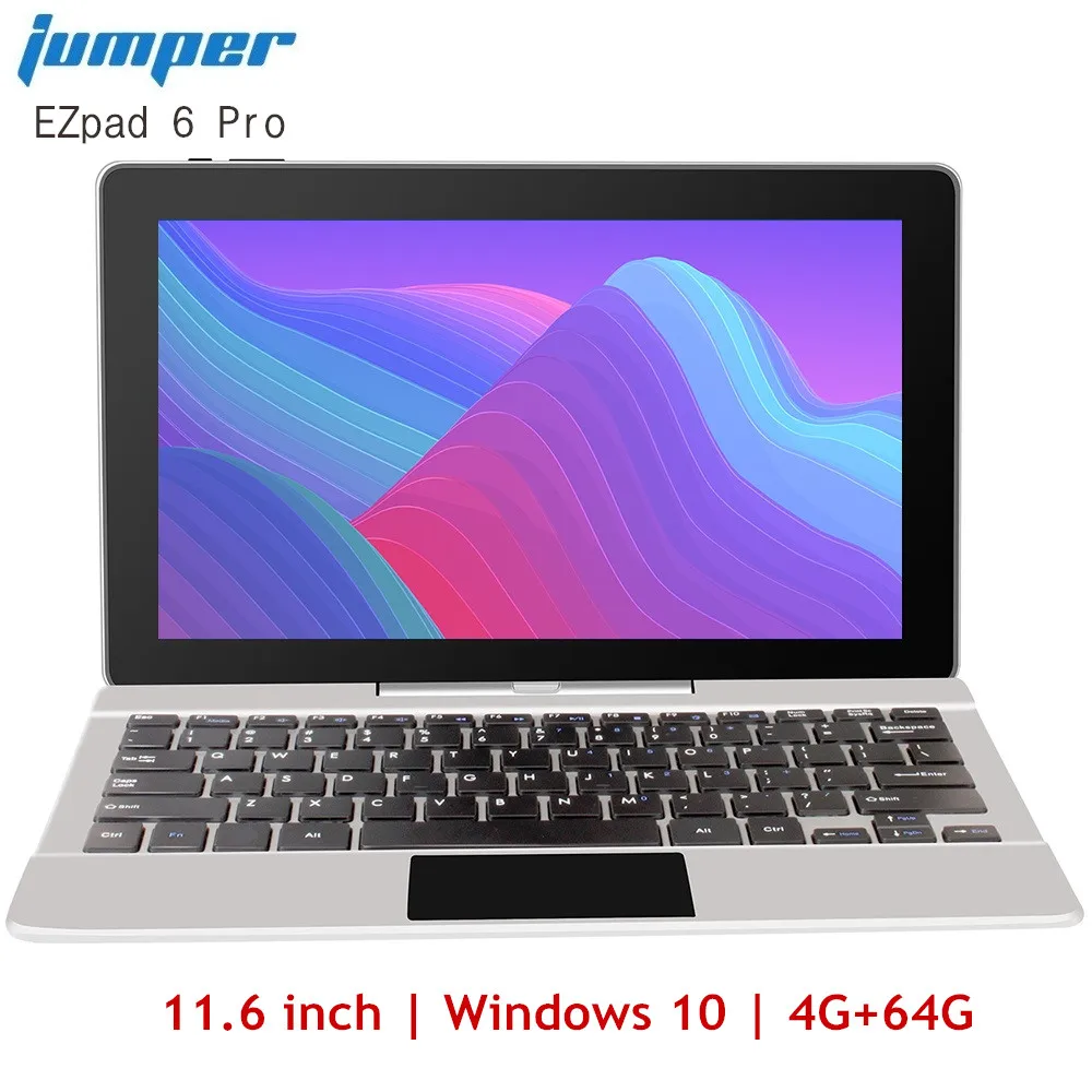 

Jumper EZpad 6 Pro 2 in 1 Tablet PC 11.6 inch 1080P Windows 10 Intel Celeron N3450 Quad Core 4GB RAM 64GB ROM HDMI 4500mAh WiFi