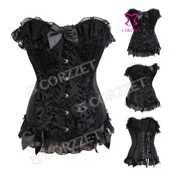 New FashionTop Quality Women Sexy Black Satin Embroidery Corsets And Bustiers Overbust Corselet Steampunk Corset Gothic Clothing
New FashionTop Quality Women Sexy Black Satin Embroidery Corsets And Bustiers Overbust Corselet Steampunk Corset Gothic Clothing