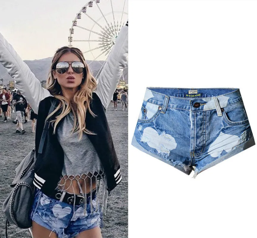 2019 Summer Top Waist Jeans Shorts Women Heart-shaped Printing Blue Cross-jeans Shorts Femme Tassel Vintage Denim Short Feminino
2019 Summer Top Waist Jeans Shorts Women Heart-shaped Printing Blue Cross-jeans Shorts Femme Tassel Vintage Denim Short Feminino