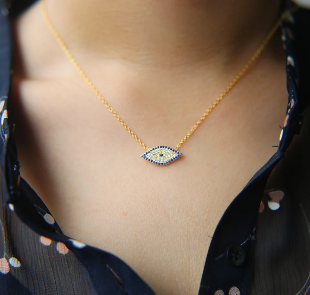 2019 Turkish Crystal Evil Eye Hand Hamsa Pendant Necklace Women fine 925 sterling silver Jewelry with gold color tiny Link Chain
2019 Turkish Crystal Evil Eye Hand Hamsa Pendant Necklace Women fine 925 sterling silver Jewelry with gold color tiny Link Chain