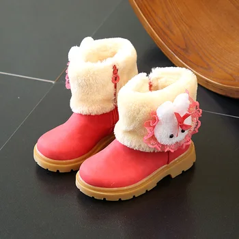 Baby Girls Winter Boots with Cute Bunny Kids Booties Cartoon Rabbit Lace Anti-skid Sole Girl Pink Boots Plush Inside Fur 21-30
Baby Girls Winter Boots with Cute Bunny Kids Booties Cartoon Rabbit Lace Anti-skid Sole Girl Pink Boots Plush Inside Fur 21-30