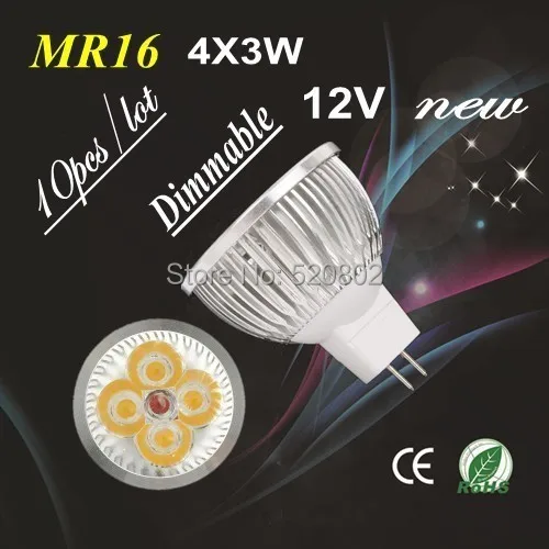 10X High Power Dimmable MR16 GU5.3 4X3W 12W Spotlight Lamp 4 CREE LED 12V Light Bulb Downlight FreeShipping !!! 
10X High Power Dimmable MR16 GU5.3 4X3W 12W Spotlight Lamp 4 CREE LED 12V Light Bulb Downlight FreeShipping !!!
