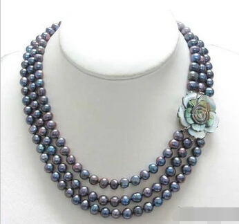 FREE SHIPPING>>>@@ > 3 Rows Genuine Black Pearl 18KWGP Shell Flower Clasp Necklace
FREE SHIPPING>>>@@ > 3 Rows Genuine Black Pearl 18KWGP Shell Flower Clasp Necklace