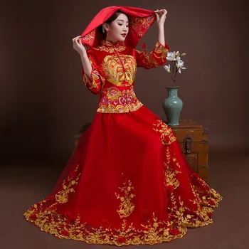 Bride Traditions Women Phoenix Embroidery Cheongsam Long Qipao Wedding Dress Traditional Chinese Dresses China Clothing Store
Bride Traditions Women Phoenix Embroidery Cheongsam Long Qipao Wedding Dress Traditional Chinese Dresses China Clothing Store