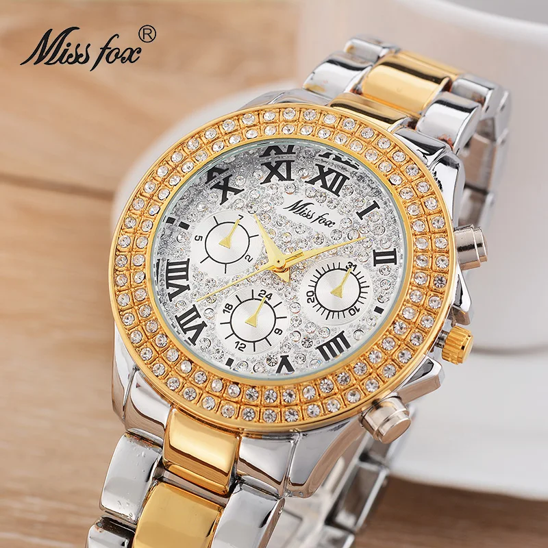 MISSFOX 39mm Women Fashion Watch Diamond Decorated Stainless Steel Timepiece Women Silver Dial Imported-china Girls Gold Watch
MISSFOX 39mm Women Fashion Watch Diamond Decorated Stainless Steel Timepiece Women Silver Dial Imported-china Girls Gold Watch