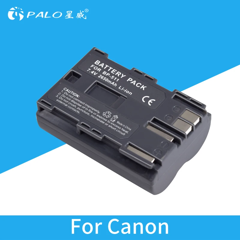 PALO 2650mAh 7.4V BP-511 BP-511A BP 511A for Camera Battery BP511 BP 511 For Canon EOS 40D 300D 5D 20D 30D 50D 10D G6 L10
PALO 2650mAh 7.4V BP-511 BP-511A BP 511A for Camera Battery BP511 BP 511 For Canon EOS 40D 300D 5D 20D 30D 50D 10D G6 L10