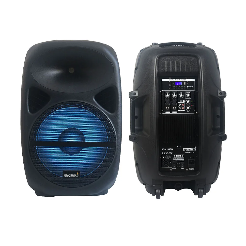 STARAUDIO 1PC 15" 2500W PA DJ Powered Active Speaker Bluetooth USB Speaker Stage KTV Karaoke Party RGB Light Speaker SCS-15RGB
STARAUDIO 1PC 15" 2500W PA DJ Powered Active Speaker Bluetooth USB Speaker Stage KTV Karaoke Party RGB Light Speaker SCS-15RGB