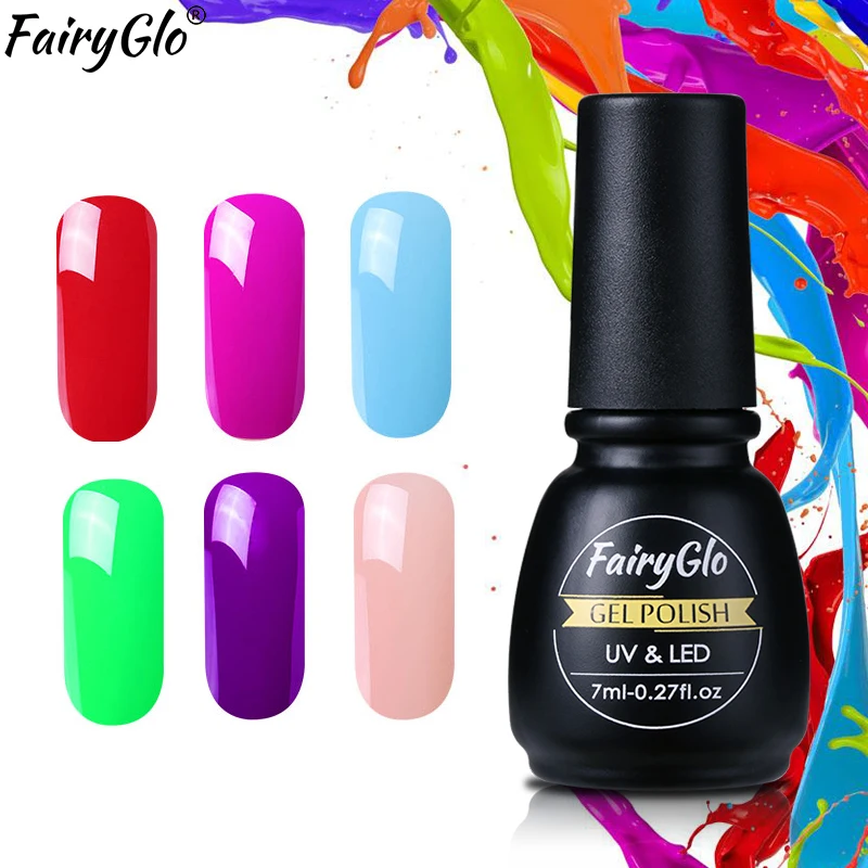 FairyGlo 7ml Nail Polish Soak Off UV Gel Nail Polish Pure Color LED Lamp Gel Polish Hybrid Varnish Semi Permanent Lucky Lacquer
FairyGlo 7ml Nail Polish Soak Off UV Gel Nail Polish Pure Color LED Lamp Gel Polish Hybrid Varnish Semi Permanent Lucky Lacquer