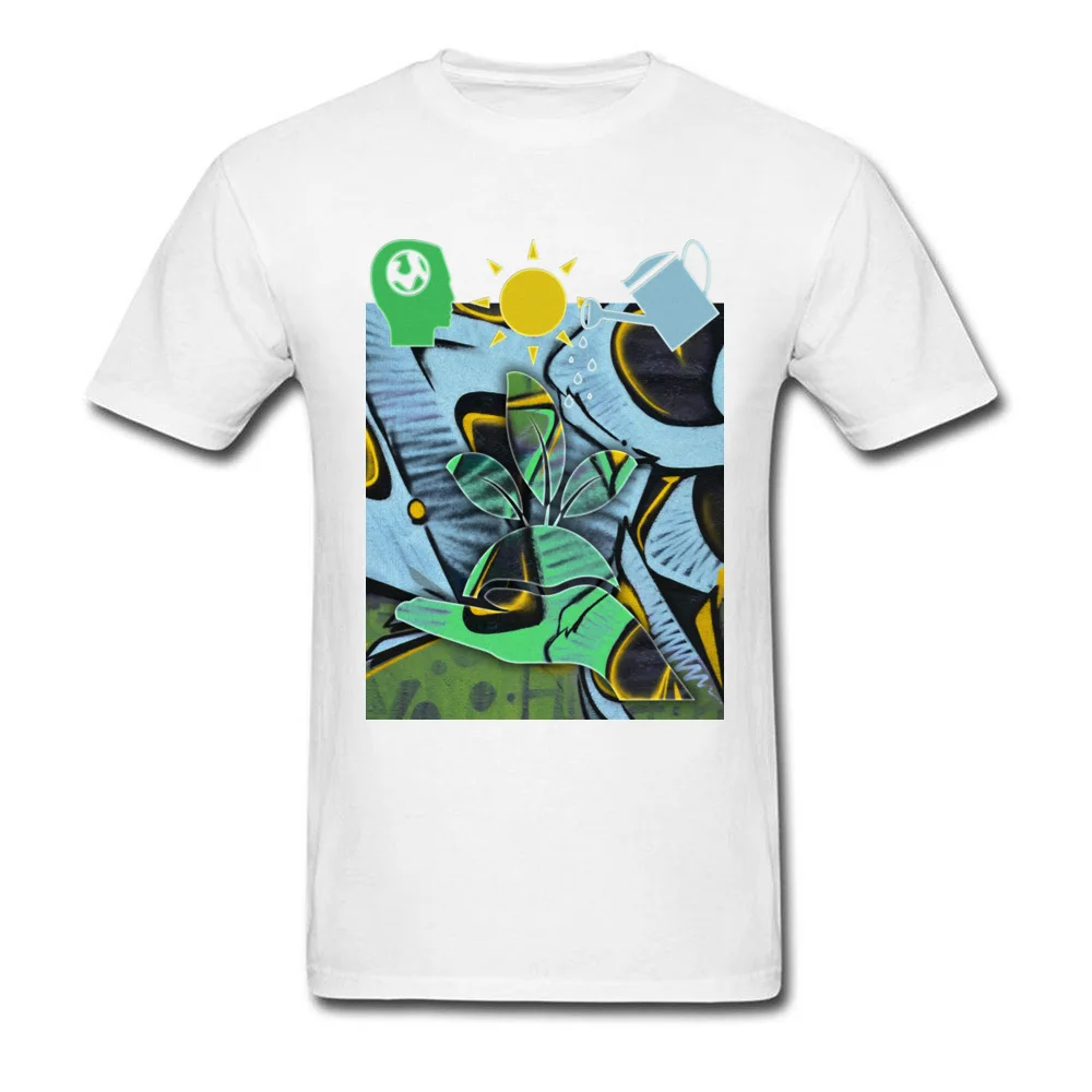 Brand GRAFFITI PLANTS ECO Street T Shirt Round Neck Cotton Fabric Men Tees Short Sleeve Autumn Street T Shirt Top Quality GRAFFITI PLANTS ECO white