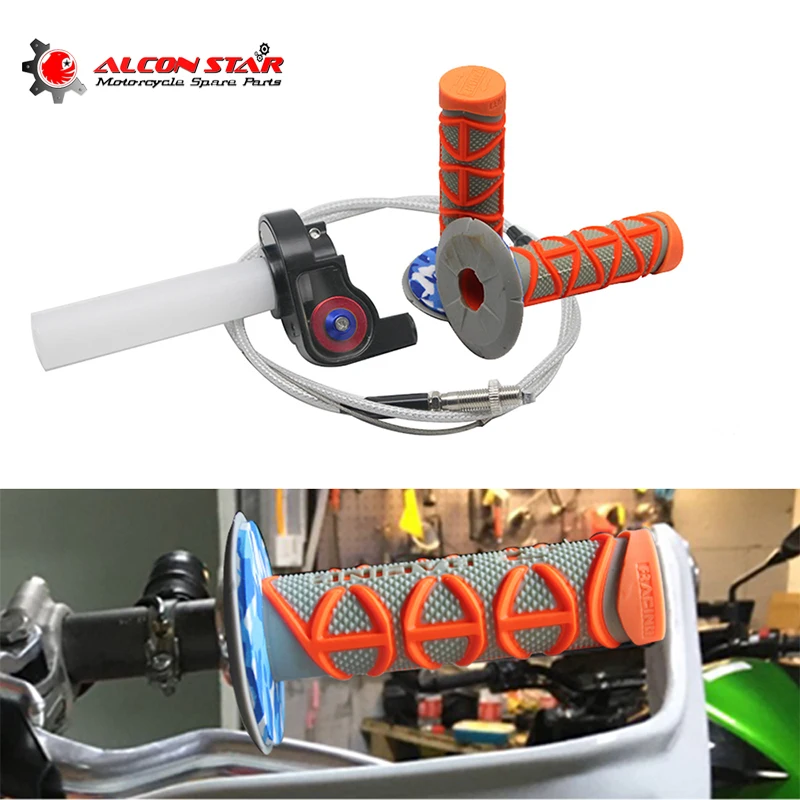 Alconstar Twist Throttle Accelerator Handle Grips And Cable Replacement for 50-250cc Dirt Bike Quad ATV Pitbike Fit for 22mm Bar
Alconstar Twist Throttle Accelerator Handle Grips And Cable Replacement for 50-250cc Dirt Bike Quad ATV Pitbike Fit for 22mm Bar