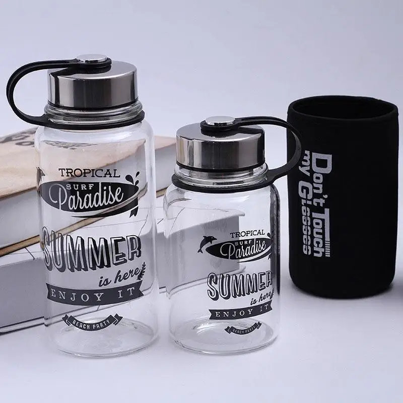 Outdoor portable glass bottle 1000ml / 700ml lemon juice bottled tea drinking water glass water bottle
Outdoor portable glass bottle 1000ml / 700ml lemon juice bottled tea drinking water glass water bottle