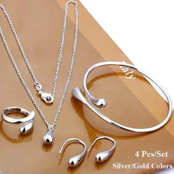 4Pcs/Set Fashion Women Teardrop Charm Necklace Earrings Opening Ring Bracelet jewelry sets necklace set hot
4Pcs/Set Fashion Women Teardrop Charm Necklace Earrings Opening Ring Bracelet jewelry sets necklace set hot
