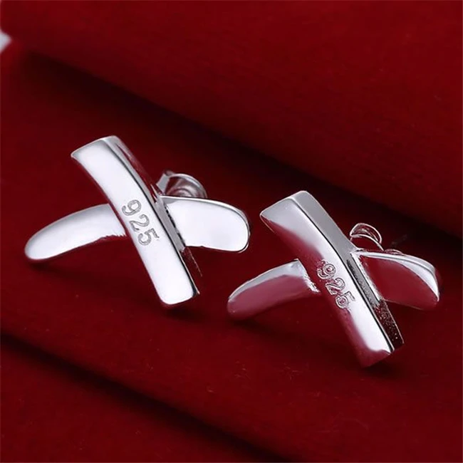 ESE019 Wholesale silver plated earrings , Factory price 925 stamped fashion jewelry X Shape Earrings E019 /avmajmta
ESE019 Wholesale silver plated earrings , Factory price 925 stamped fashion jewelry X Shape Earrings E019 /avmajmta