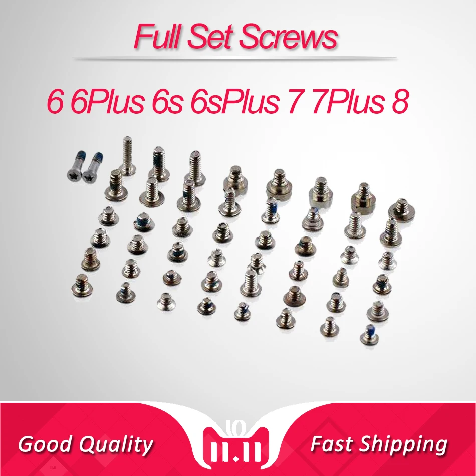 Full Screw Set for iPhone 6 6s Repair bolt Complete Kit 6P 6SP Replacement Assembly Mobile Phone Parts for iPhone 6Plus 6sPlus
Full Screw Set for iPhone 6 6s Repair bolt Complete Kit 6P 6SP Replacement Assembly Mobile Phone Parts for iPhone 6Plus 6sPlus