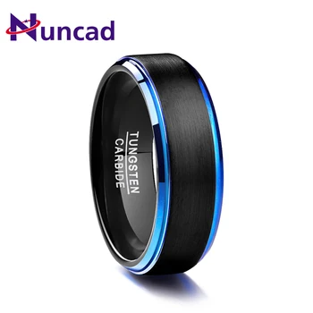 Nuncad 8MM frosted surface blue step plating black tungsten carbide Wedding ring for Women Men size 7-12
Nuncad 8MM frosted surface blue step plating black tungsten carbide Wedding ring for Women Men size 7-12