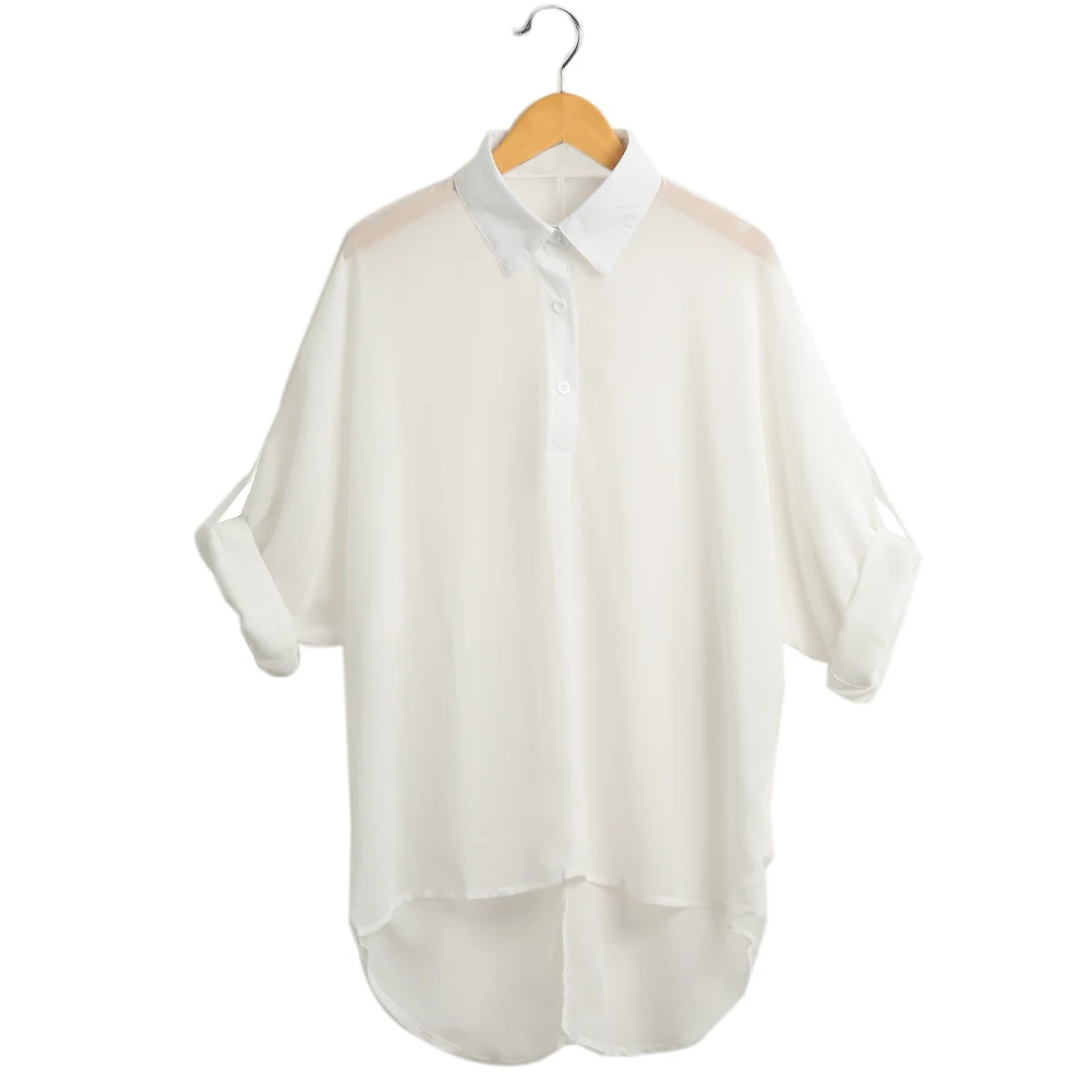 Summer Plus Size 3XL 4XL 5XL Blouses Women Chiffon Shirt Long Sleeve Turn-down Collar Asymmetric Casual Loose Tunics Tops female
Summer Plus Size 3XL 4XL 5XL Blouses Women Chiffon Shirt Long Sleeve Turn-down Collar Asymmetric Casual Loose Tunics Tops female