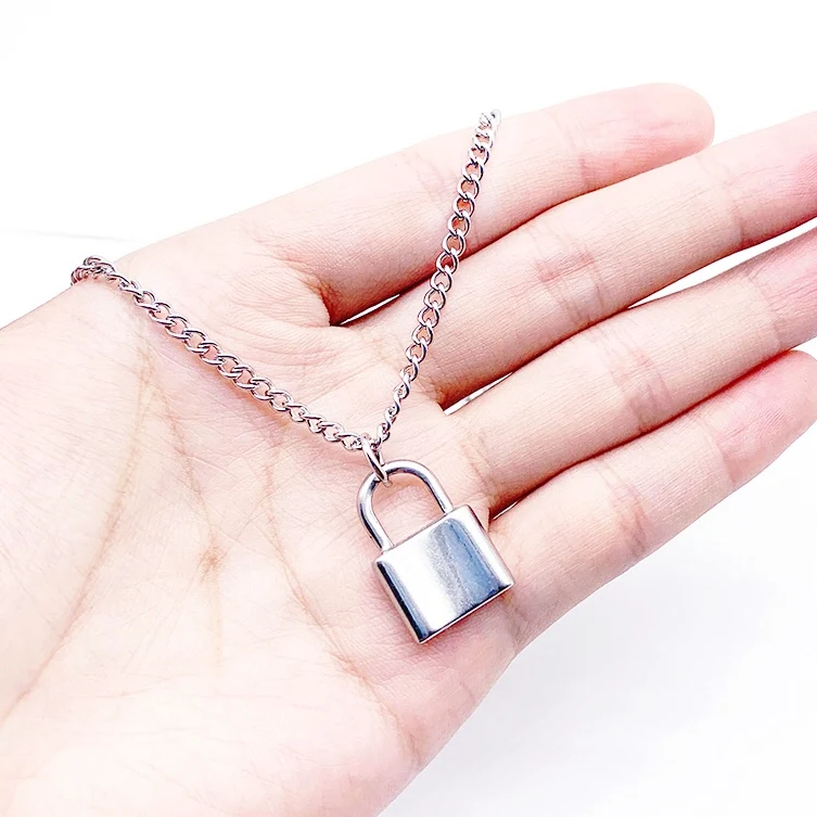 Chain Stainless Steel Silver PadLock Pendant Necklace Brand Rolo Cable Chain Lock Necklace Collar Ras Du Cou Collier Femme Women
Chain Stainless Steel Silver PadLock Pendant Necklace Brand Rolo Cable Chain Lock Necklace Collar Ras Du Cou Collier Femme Women
