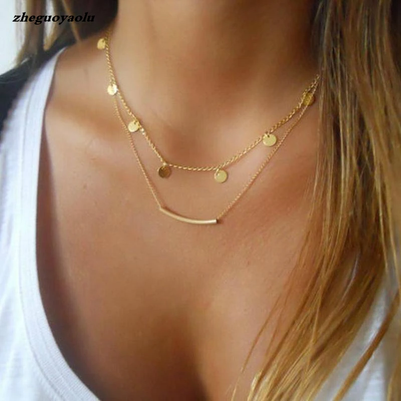 Foreign Trade Big New Style With The Street Fashion Classic Sequins Double Necklace Wedding Jewelry Statement Necklace Choker
Foreign Trade Big New Style With The Street Fashion Classic Sequins Double Necklace Wedding Jewelry Statement Necklace Choker