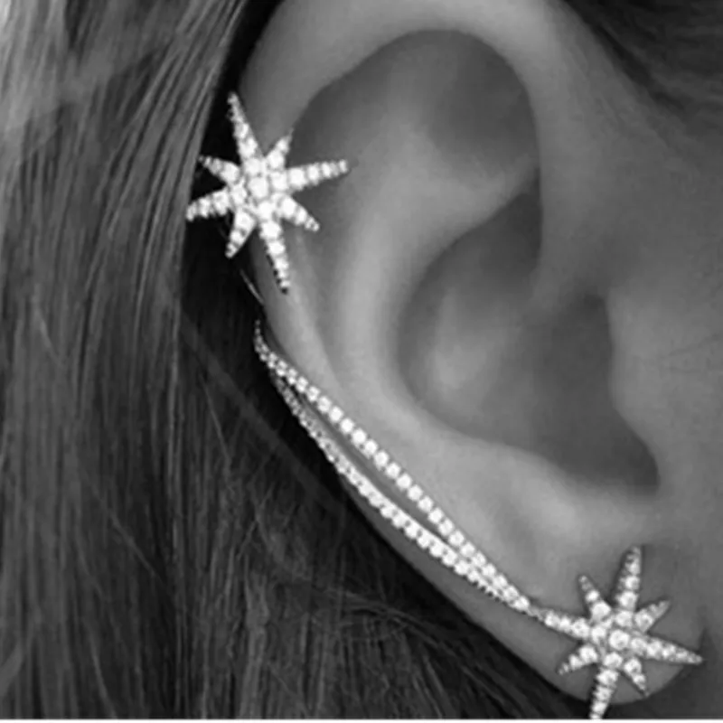 2019 Hot Sale Fashion Snowflake Star Crystal Earrings Asymmetrical Luxury Clip Female Ornaments Batch Girl Carnation
2019 Hot Sale Fashion Snowflake Star Crystal Earrings Asymmetrical Luxury Clip Female Ornaments Batch Girl Carnation