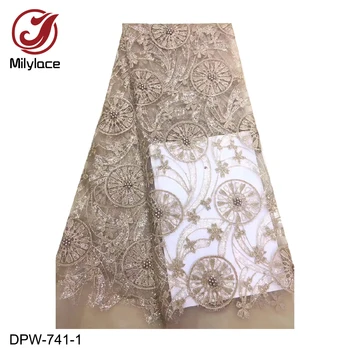 Gold French Lace Fabric High Quality Beads Embroidery Tulle African Laces Fabric Nigerian Lace Fabric for Wedding Party DPW-741
Gold French Lace Fabric High Quality Beads Embroidery Tulle African Laces Fabric Nigerian Lace Fabric for Wedding Party DPW-741