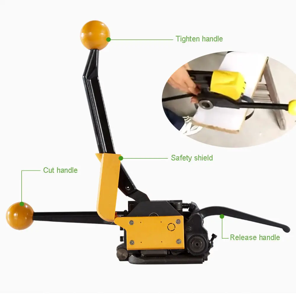 Hand held Sealless Steel Strip Buckle Baler 1/2"-3/4" Band Manual Strapping Tool Strapper A333 strapping Machine
Hand held Sealless Steel Strip Buckle Baler 1/2"-3/4" Band Manual Strapping Tool Strapper A333 strapping Machine