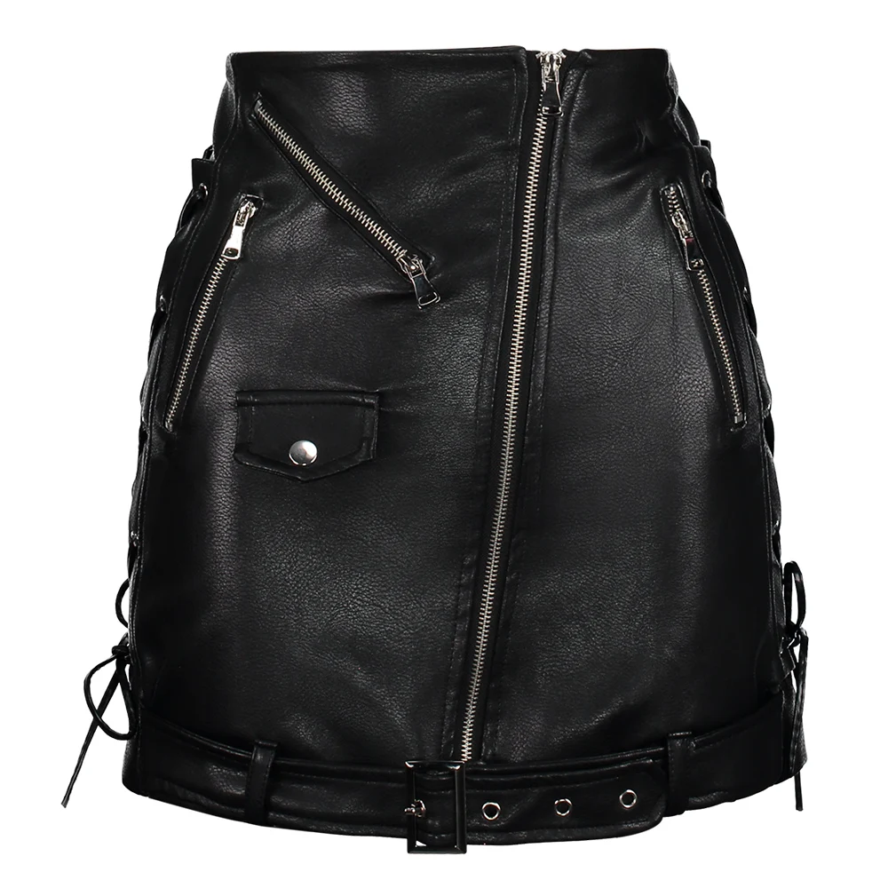 2018 Plain Gothic Faux Leather Skirt Black Mid Waist Zip Front Sexy PU Skirt Women Elegant Sheath Avove Knee Mini Skirt
2018 Plain Gothic Faux Leather Skirt Black Mid Waist Zip Front Sexy PU Skirt Women Elegant Sheath Avove Knee Mini Skirt