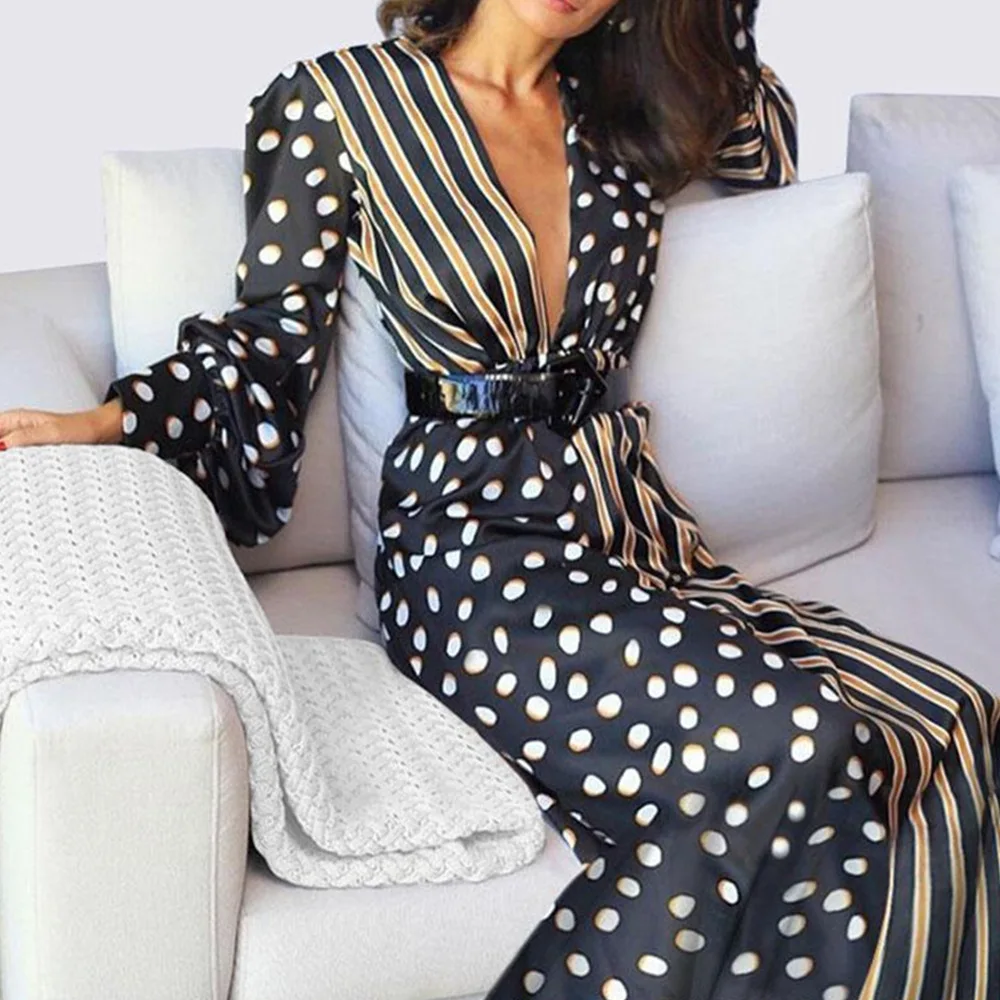 Women Boho Polka Dot Striped Summer Beach Long Dress Evening Party V-Neck High Waist Split A Line Maxi Dress Patchwork Vestido
Women Boho Polka Dot Striped Summer Beach Long Dress Evening Party V-Neck High Waist Split A Line Maxi Dress Patchwork Vestido