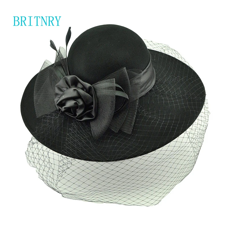BRITNRY 2018 Winter Vintage Wedding Hat Bow with Tulle Black Ladies Wedding Hats High Quality Elegant Bridal Hats
BRITNRY 2018 Winter Vintage Wedding Hat Bow with Tulle Black Ladies Wedding Hats High Quality Elegant Bridal Hats