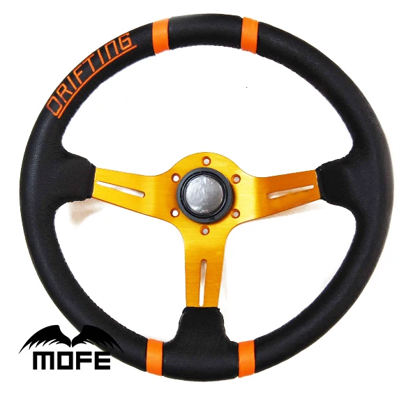 MOFE Original Logo 3 Aluminum Gold Spoke Deep Dish Leather Drifting 14" Steering Wheel
MOFE Original Logo 3 Aluminum Gold Spoke Deep Dish Leather Drifting 14" Steering Wheel