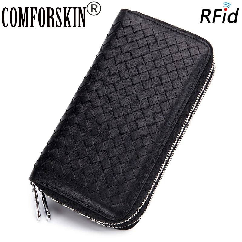 COMFORSKIN Sheepskin Double Compartment Men Purses Genuine Leather RFID Protection Knitting Multi-Card Bit Men Card Wallets
COMFORSKIN Sheepskin Double Compartment Men Purses Genuine Leather RFID Protection Knitting Multi-Card Bit Men Card Wallets