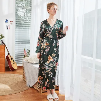 Rayon Sexy Nightgown Home Wear Robe Print Flower Bathrobe Long Sleeve Casual Female Summer Nightwear Home Dressing Kimono Gown
Rayon Sexy Nightgown Home Wear Robe Print Flower Bathrobe Long Sleeve Casual Female Summer Nightwear Home Dressing Kimono Gown