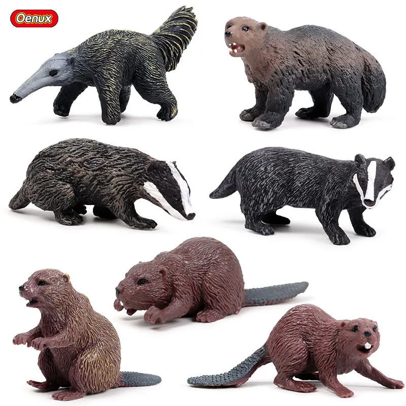 Oenux Forest Wild Animals Badger Brock Action Figures Beaver Anteater PVC Miniature Model Figurines Cute Collection Toys Gift
Oenux Forest Wild Animals Badger Brock Action Figures Beaver Anteater PVC Miniature Model Figurines Cute Collection Toys Gift