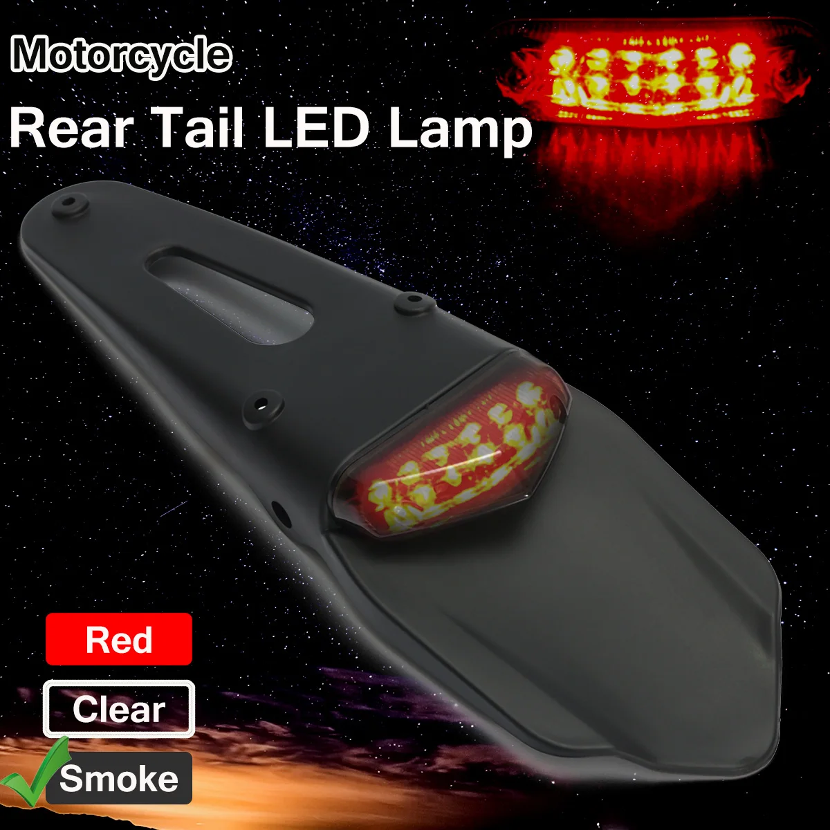 Universal Motorcycle Rear For Fender Mudguard LED Brake Light Tail Stop Lamp Dirt Pit Bike
Universal Motorcycle Rear For Fender Mudguard LED Brake Light Tail Stop Lamp Dirt Pit Bike