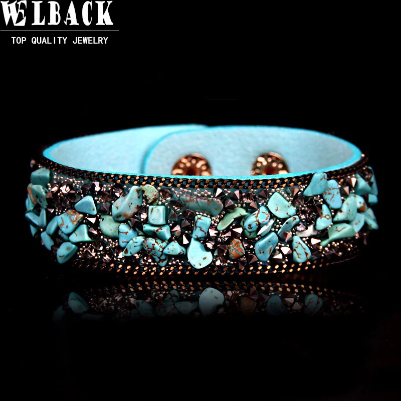 Welback Newest Fashionable Women Jewelry Bohemia Style Rhinestone Leather Charm Wrap Bracelet Bangles With Buttons Adjust Size
Welback Newest Fashionable Women Jewelry Bohemia Style Rhinestone Leather Charm Wrap Bracelet Bangles With Buttons Adjust Size