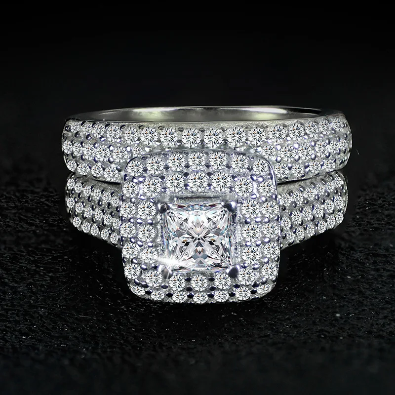 Size 5-10 Luxury Jewelry Brand New 925 Sterling Silver Princess Cut White 5A Cubic Zirconia Party Bridal Ring Set For Women Gift
Size 5-10 Luxury Jewelry Brand New 925 Sterling Silver Princess Cut White 5A Cubic Zirconia Party Bridal Ring Set For Women Gift