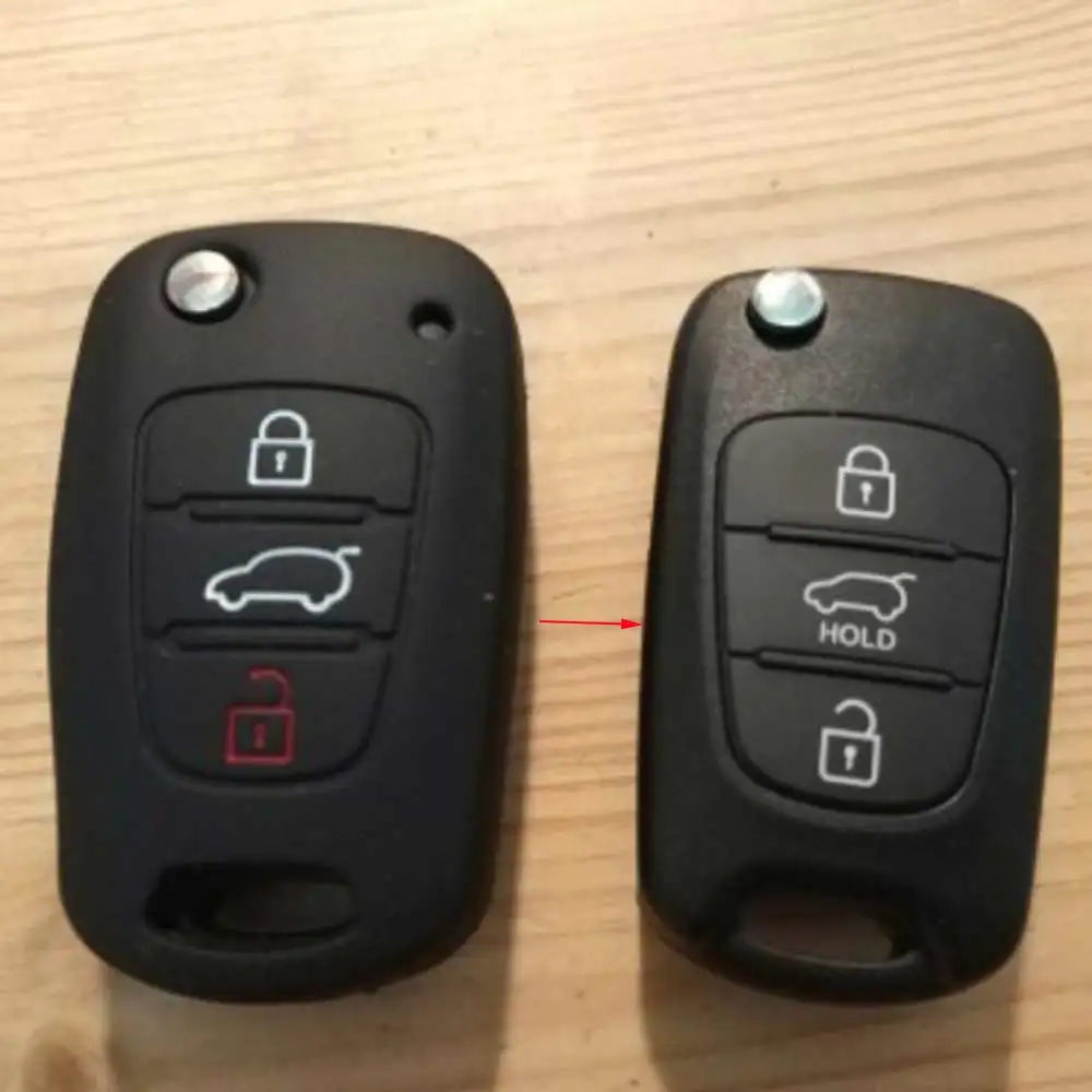Силиконовый чехол для автомобильного ключа с 3 кнопками Hyundai Solaris I30 I35 IX20 IX35 Kia Rio K2