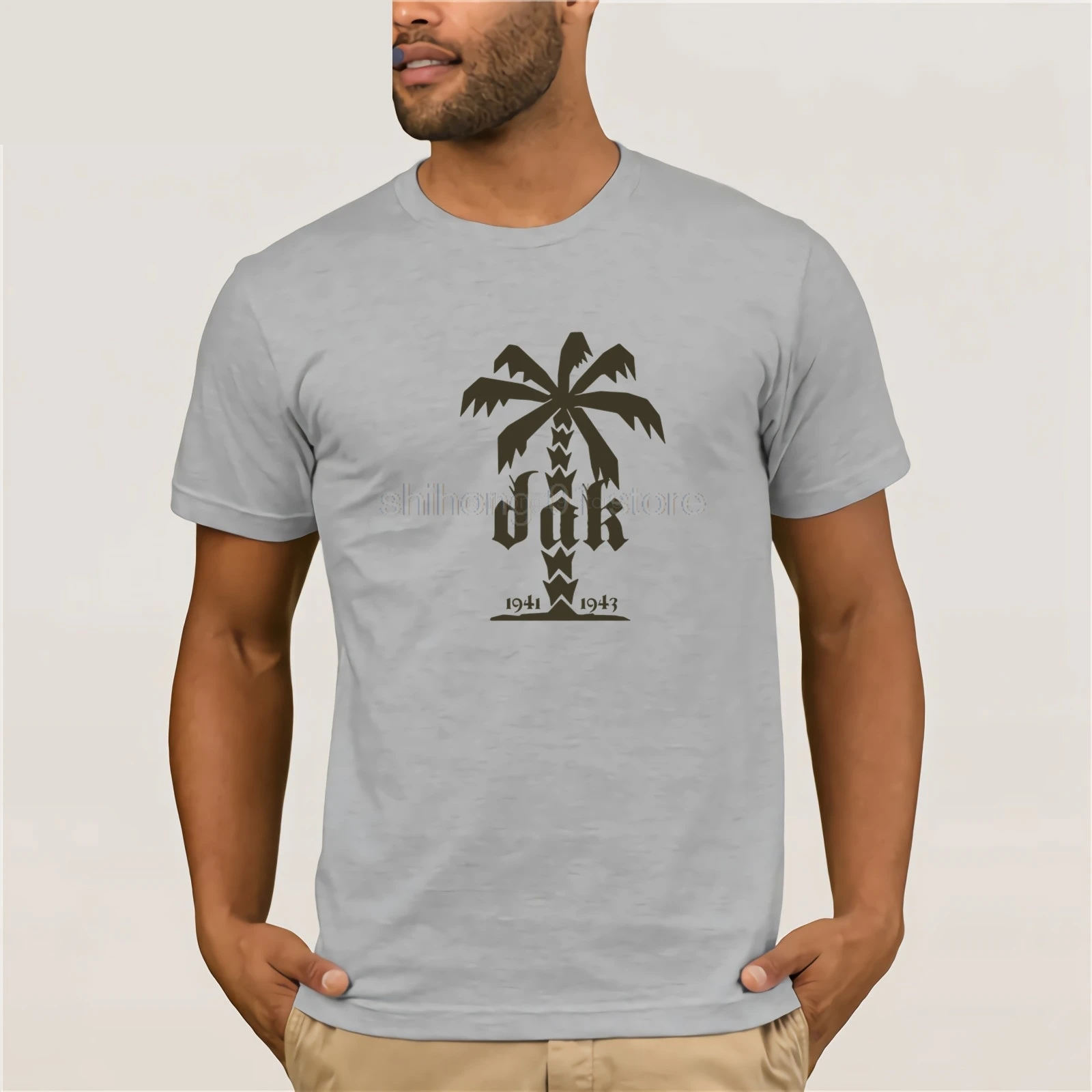 2019 Summer Round Neck Men'S Hipster Cool Tops T-shirt Palma Roof Deutsches Afrika Korps Palm North Africa Campaign Roof T-Shirt
2019 Summer Round Neck Men'S Hipster Cool Tops T-shirt Palma Roof Deutsches Afrika Korps Palm North Africa Campaign Roof T-Shirt