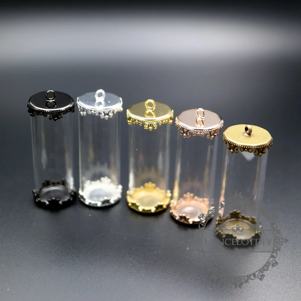 40x15mm round glass tube dome bronze,silver,black,gold,rose gold bezel tray DIY wish vial pendant charm supplies 1800232 
40x15mm round glass tube dome bronze,silver,black,gold,rose gold bezel tray DIY wish vial pendant charm supplies 1800232
