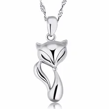 Lastest Style Woman Fashion Fox Pendant Necklace 925 Serling Silver Lovely Design Girls Best Gifts For Valentines Day(China)