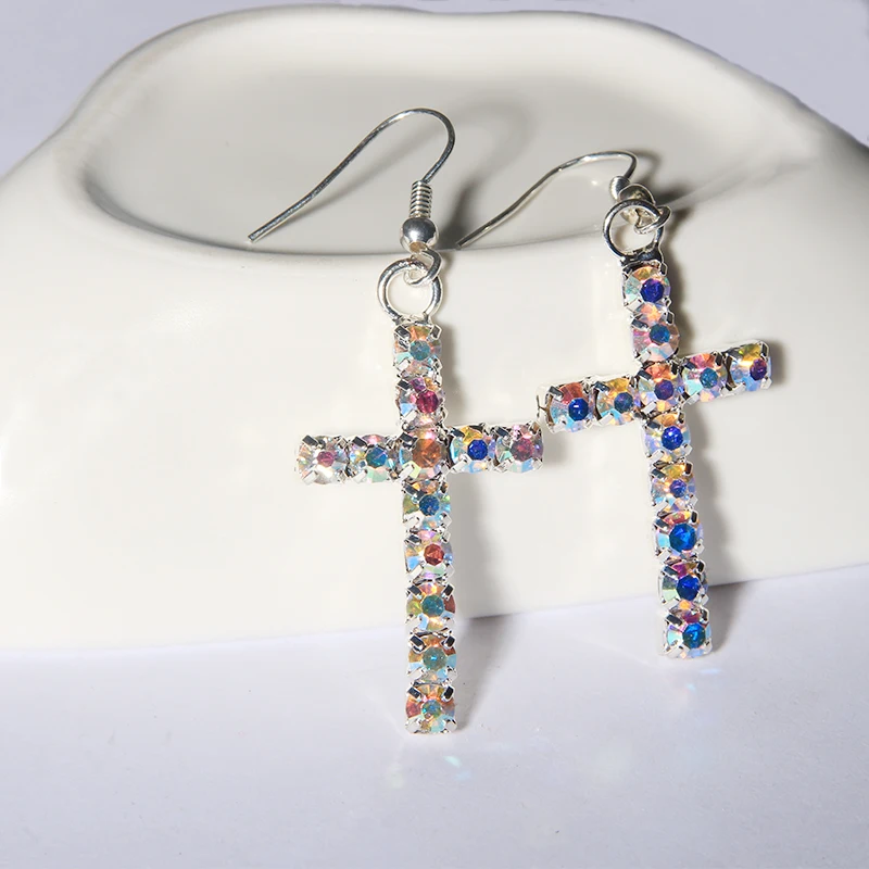 Hot Sale Wedding Jewelry Elegant Fashion Silver Plated Hook the cross AB Clear Rhinestone Earings Eardrop 2019 New Arrivals
Hot Sale Wedding Jewelry Elegant Fashion Silver Plated Hook the cross AB Clear Rhinestone Earings Eardrop 2019 New Arrivals