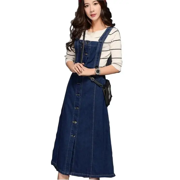 Women Denim Dress Jeans Sundress Sleeveless Single Breasted Pockets Casual Loose Long Suspender Dresses Plus Size 3XL
Women Denim Dress Jeans Sundress Sleeveless Single Breasted Pockets Casual Loose Long Suspender Dresses Plus Size 3XL